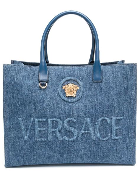 used versace tote bag|versace denim tote.